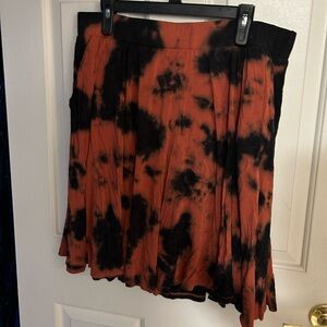 Torrid Orange and Black Tie-Dye Super Soft Skort